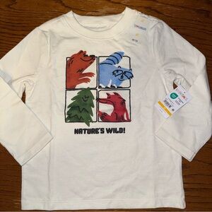 Garanimals Toddler Boys Size 2T New NWT Long Sleeve Shirt Forest Animals TWINS
